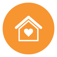 icon of a house with a heart in it
